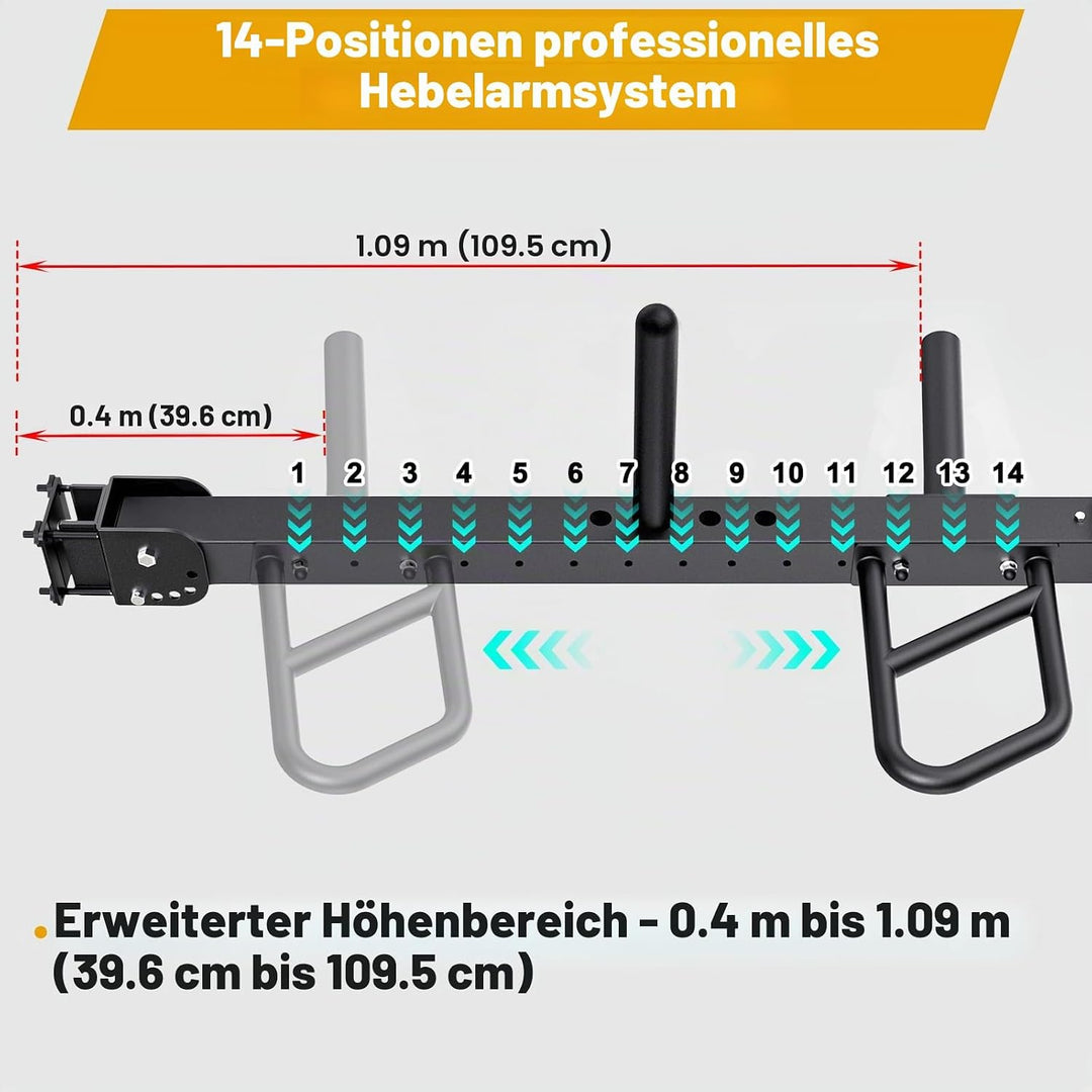 Kipika Power Rack Jammer Arms – Verstellbare Höhe & Winkel Hebelarmsystem für Power Cages mit 1,6 cm