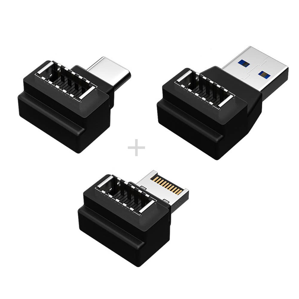Xiwai 3 x USB 3.1 Frontplattenleiste, Buchse Typ E auf Stecker Typ-A &amp; Typ-C USB-C Motherboard-Verlä