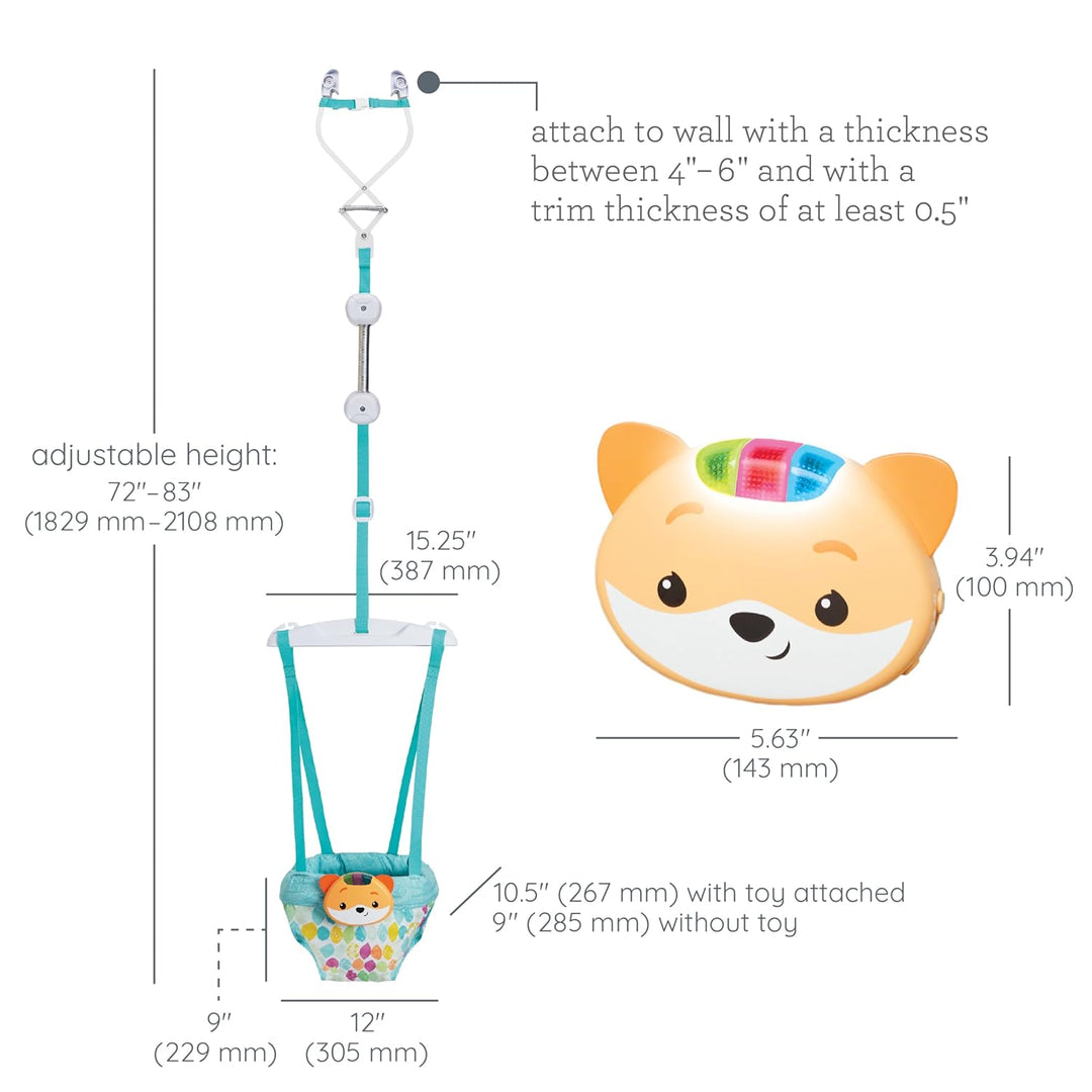 Infantino Music &amp; Lights 2-in-1-Türschaukel, Anregende Aktivitätsschaukel für Babys mit bewegungsges