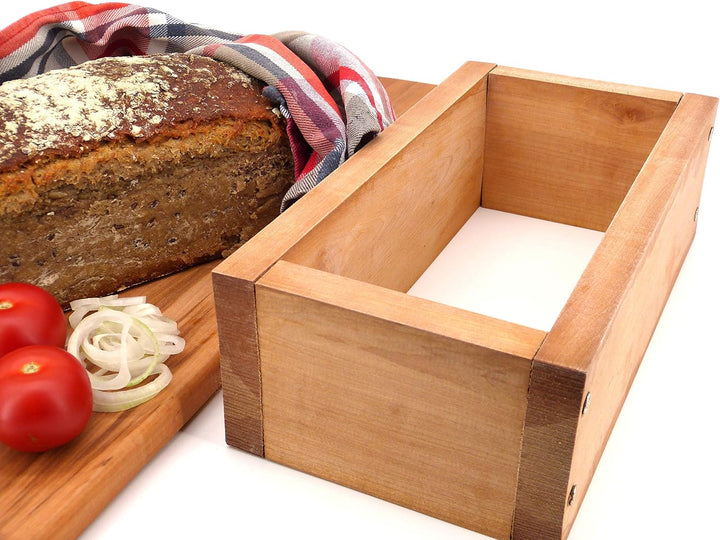 Holzwerk Premium Brot-Backform aus hitzebeständigem massivem Ahorn-holz – hochwertiger Brot-Backrahm