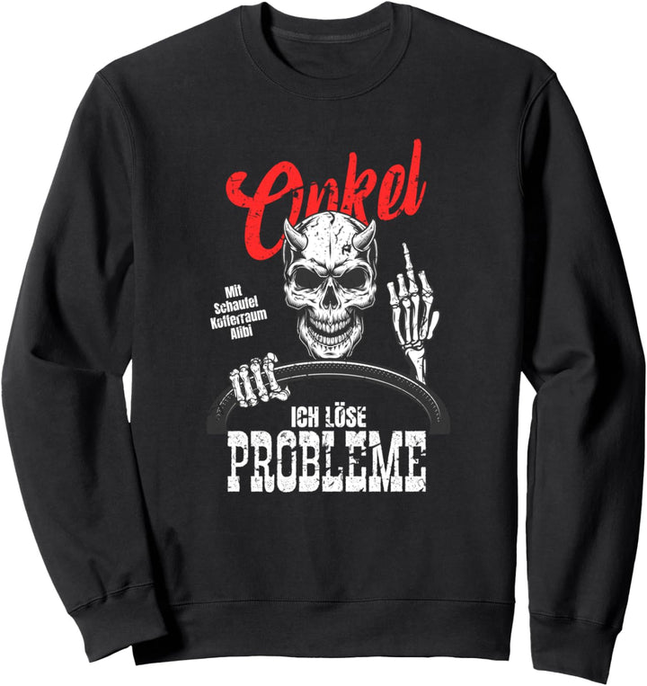 Onkel lösen Probleme mit Schaufel, Kofferraum und Alibi Sweatshirt