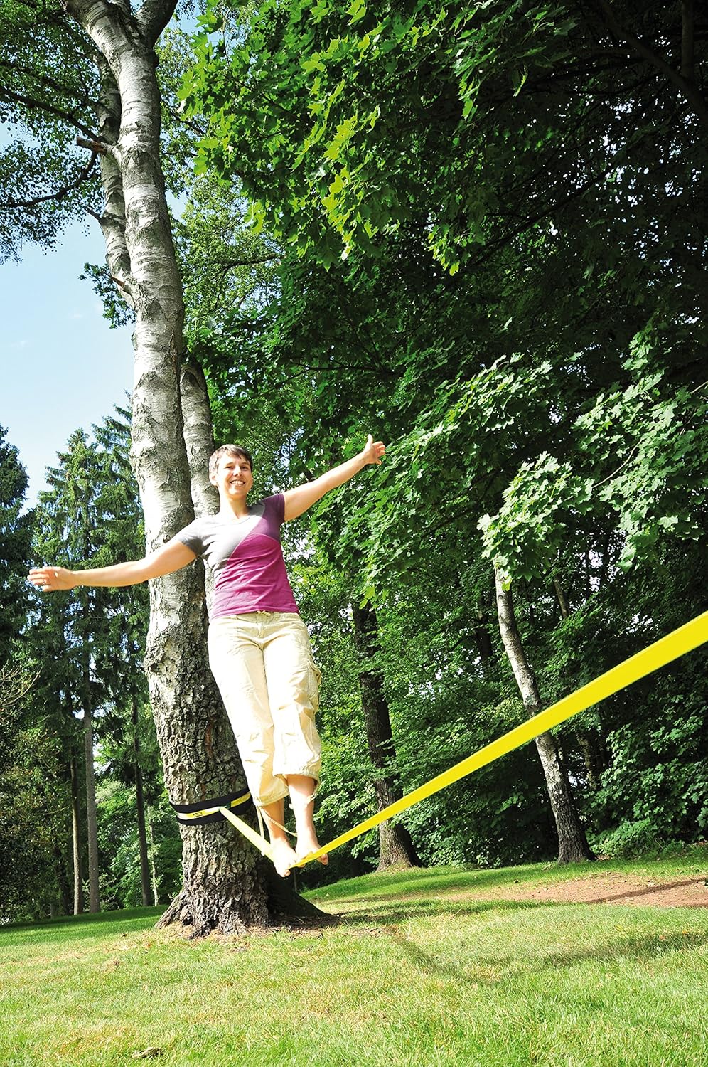 HUDORA Slackline Set mit Baumschutz - Balancierseil - 76656