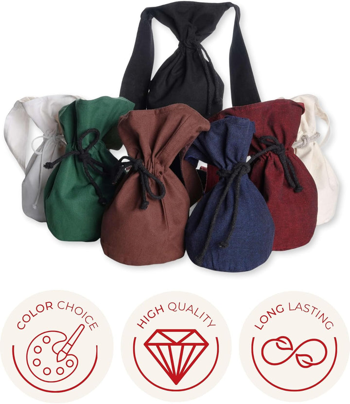 Umhänge -Tasche Klein - Baumwolle/Leinenlook Mittelalter Kleidung Blau, Blau
