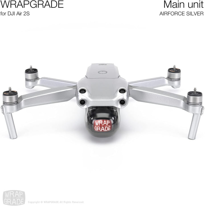 Wrapgrade Main Unit Skin kompatibel mit DJI Air 2S (Airforce Silver)