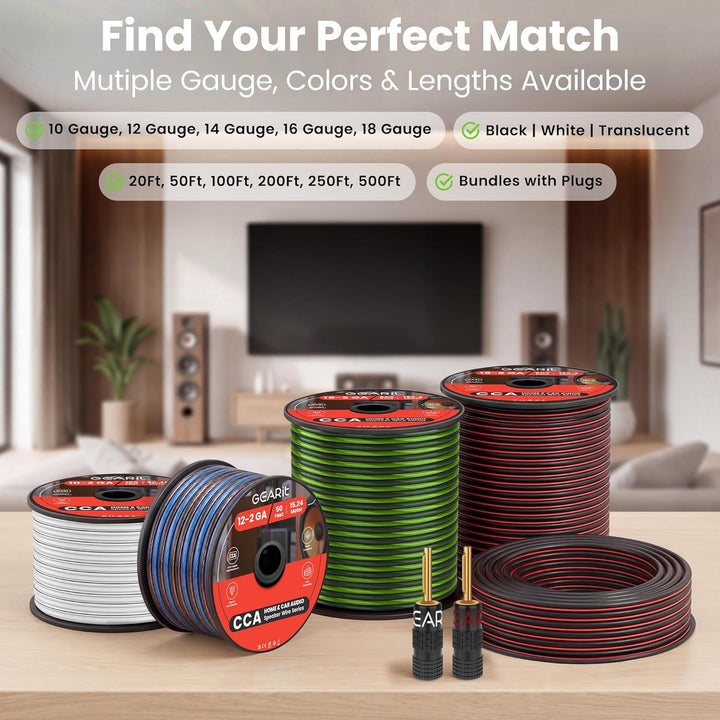 GearIT Pro Series Lautsprecherkabel (18 AWG), 18 AWG, 30,48 m, ideal für Heimkino-Lautsprecher und A