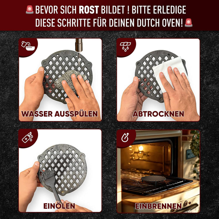 Gusseisen Stapelrost für 4,5 Liter Dutch Oven [Ø 20 cm]– Einsatz für Dutch Oven – Staple Grate – Gus
