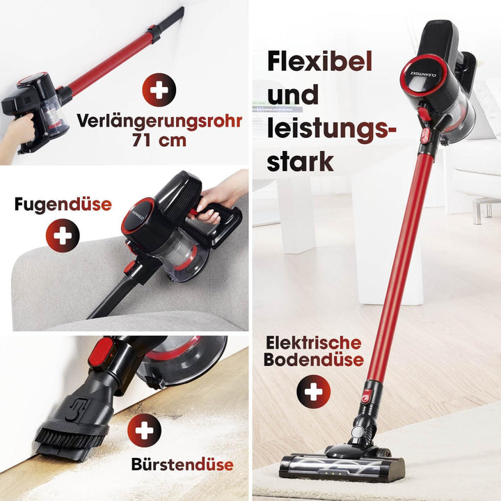 CLEANmaxx kabelloser Akku-Zyklon-Staubsauger | Leistungsstarker Handstaubsauger inkl. 800 ml beutell