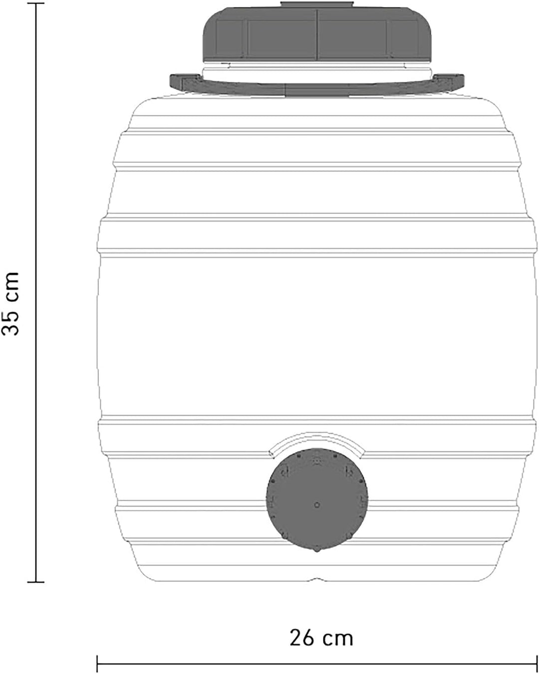Speidel Mostfass 12 Liter, rund, Höhe 35 cm, Durchmesser 26 cm