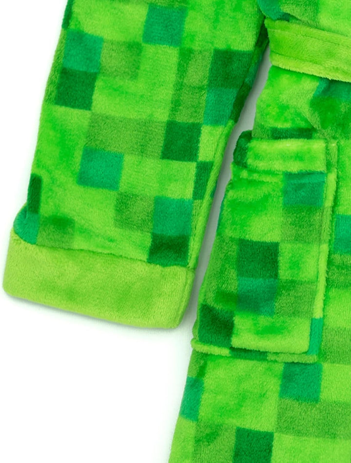 Minecraft-Dressingkleid Pixelated Creeper Gamer Geschenk Jungen Bademantel 7-8 Jahre Grã¼n, 7-8 Jahr