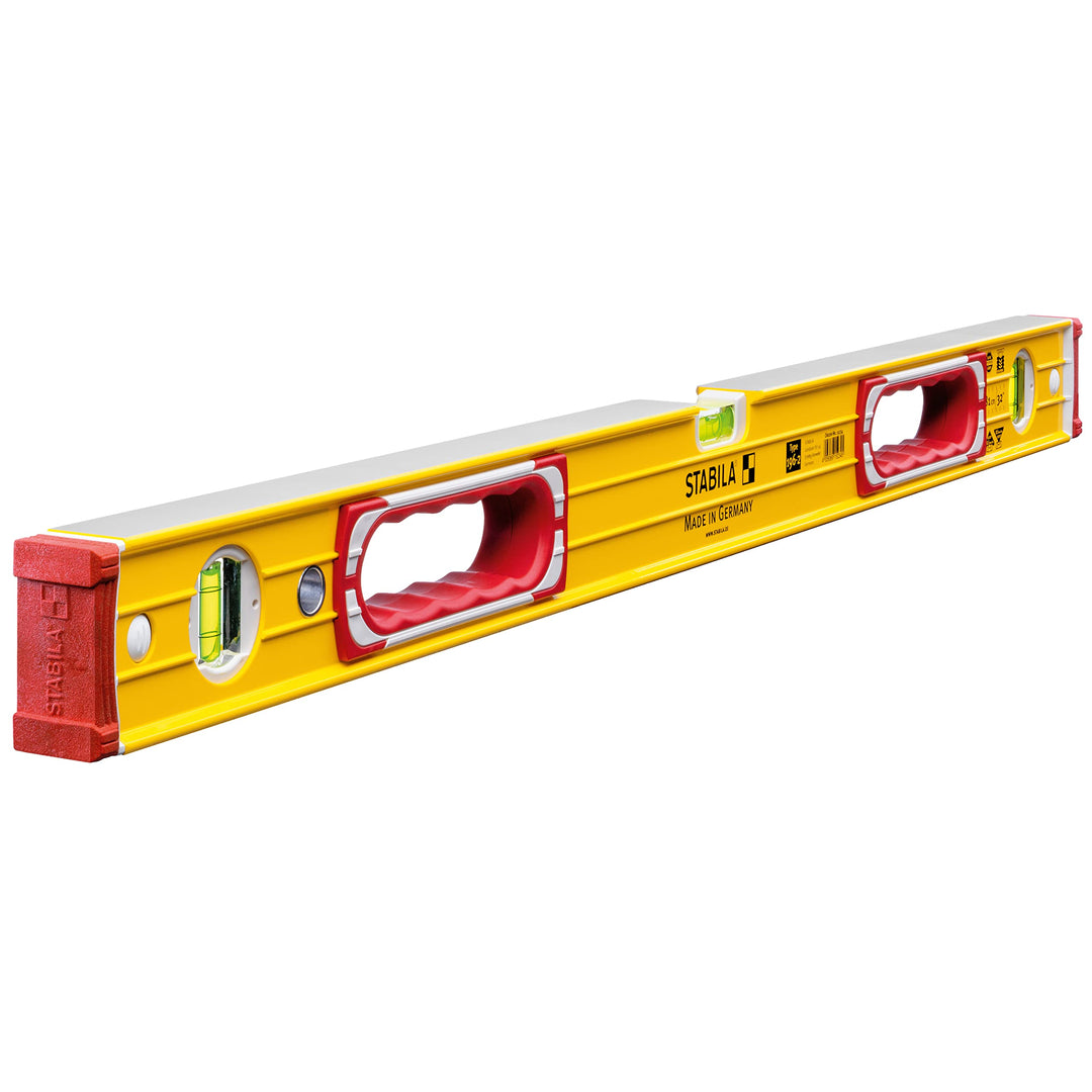 STABILA Wasserwaage Type 196-2, 81 cm, extrasteifes Alu-Profil, 1 Horizontal-Libelle, 2 Vertikal-Lib