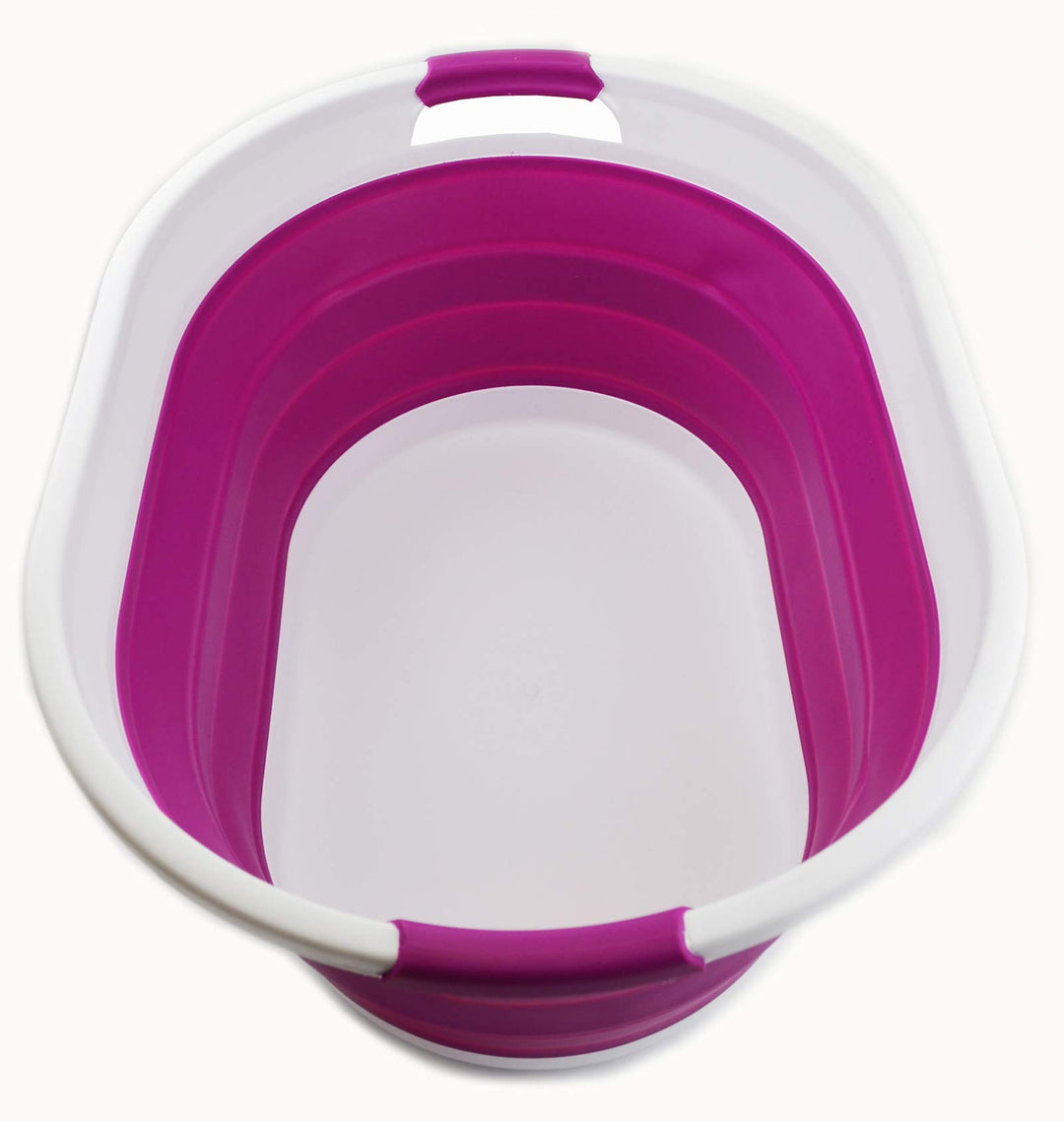 SAMMART 39L Collapsible Plastic Laundry Basket - Oval Tub/Basket - Foldable Storage Container - Spac