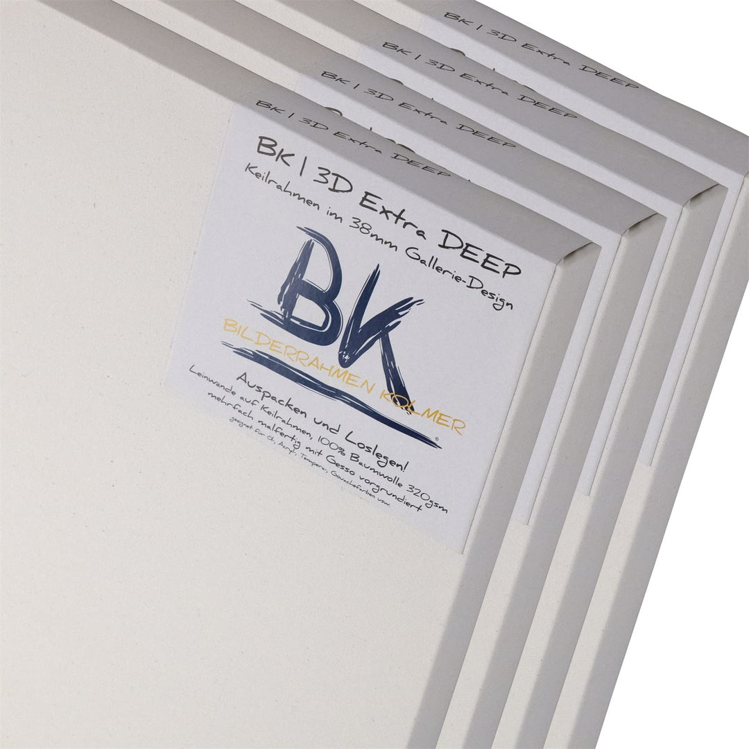 4X BK extra DEEP KEILRAHMEN 30x30cm | Leinwände auf Keilrahmen 30x30 cm | extra hohe Keilrahmen mit