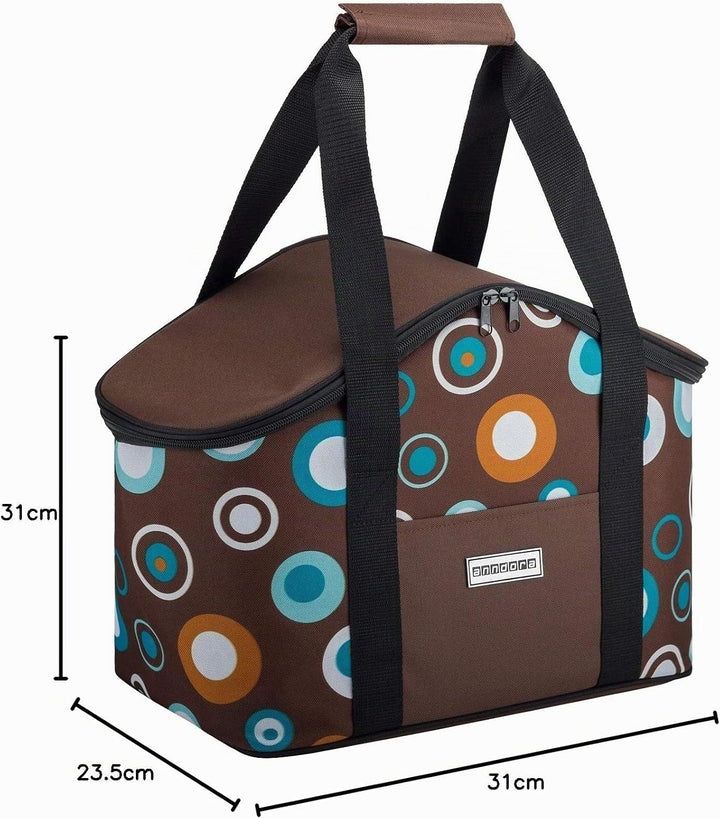 anndora Kühltasche 20 Liter - Farbwahl braun hellblau, braun hellblau