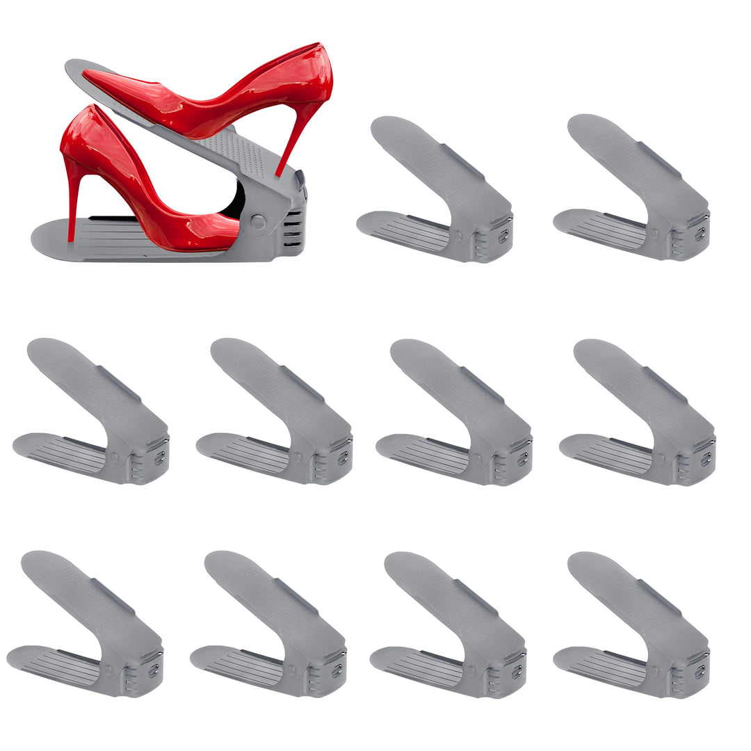 XMTECH 20 Stück Stapelschuhhalter DREI Höhen Einstellbar Schuhaufsteller Praktische Aufbewahrung Pla