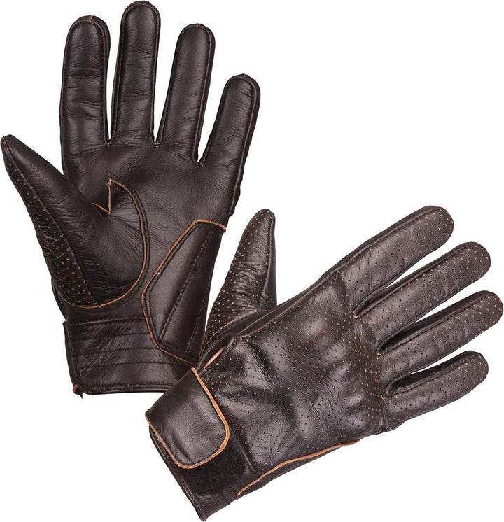 Modeka Motorradhandschuhe HOT Classic braun Leder Retro Urban CE perforiert 14, 14