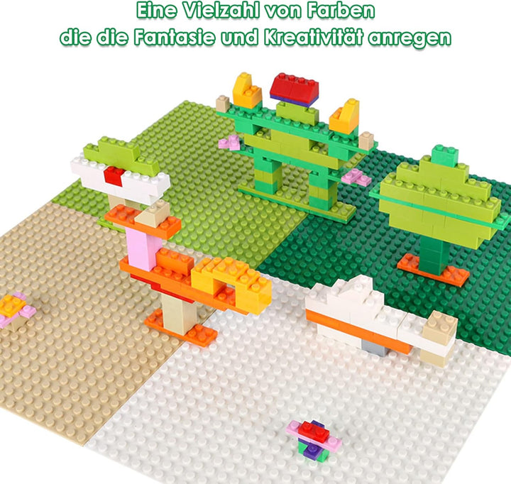 6 Platten-Set Bauplatte Kompatibel mit Lego, 19.2 * 19.2cm, Grundplatte mit 24x24Noppen,Konstruktion