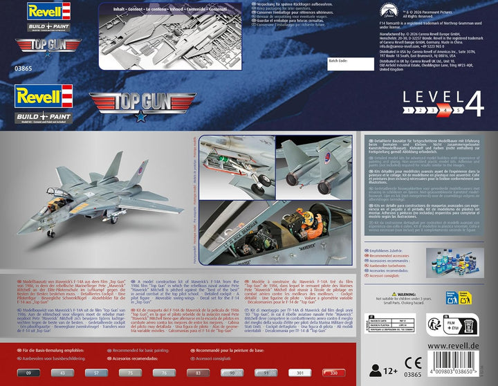 Revell Maverick's F-14A Tomcat “Top Gun” | Authentischer Modellbausatz des Fliegers | Mit bewegliche