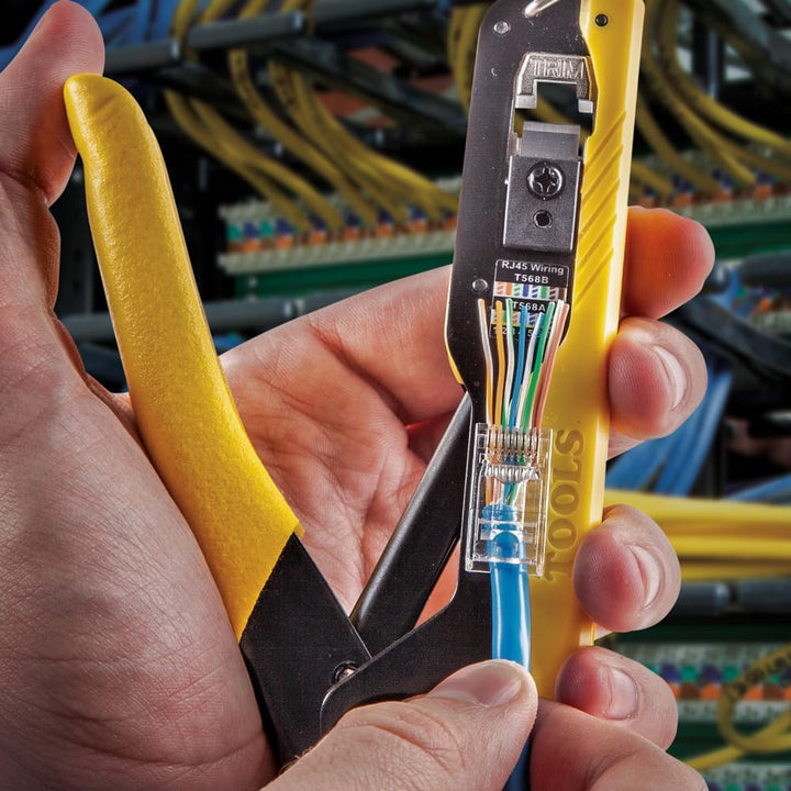 RJ45 Ethernet Cable Tester and Crimper Kit, Pass-Thru Technology, Includes Connectors for Cat5e / CA