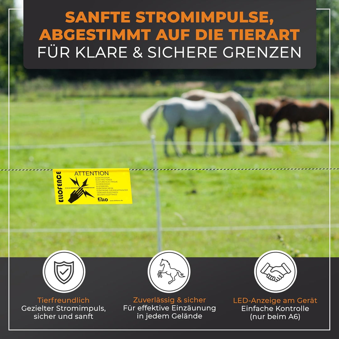 Ellofence Weidezaungerät/Elektrozaungerät A60 - Extrem leise! - Hüten von Pferden und Haustieren, 12