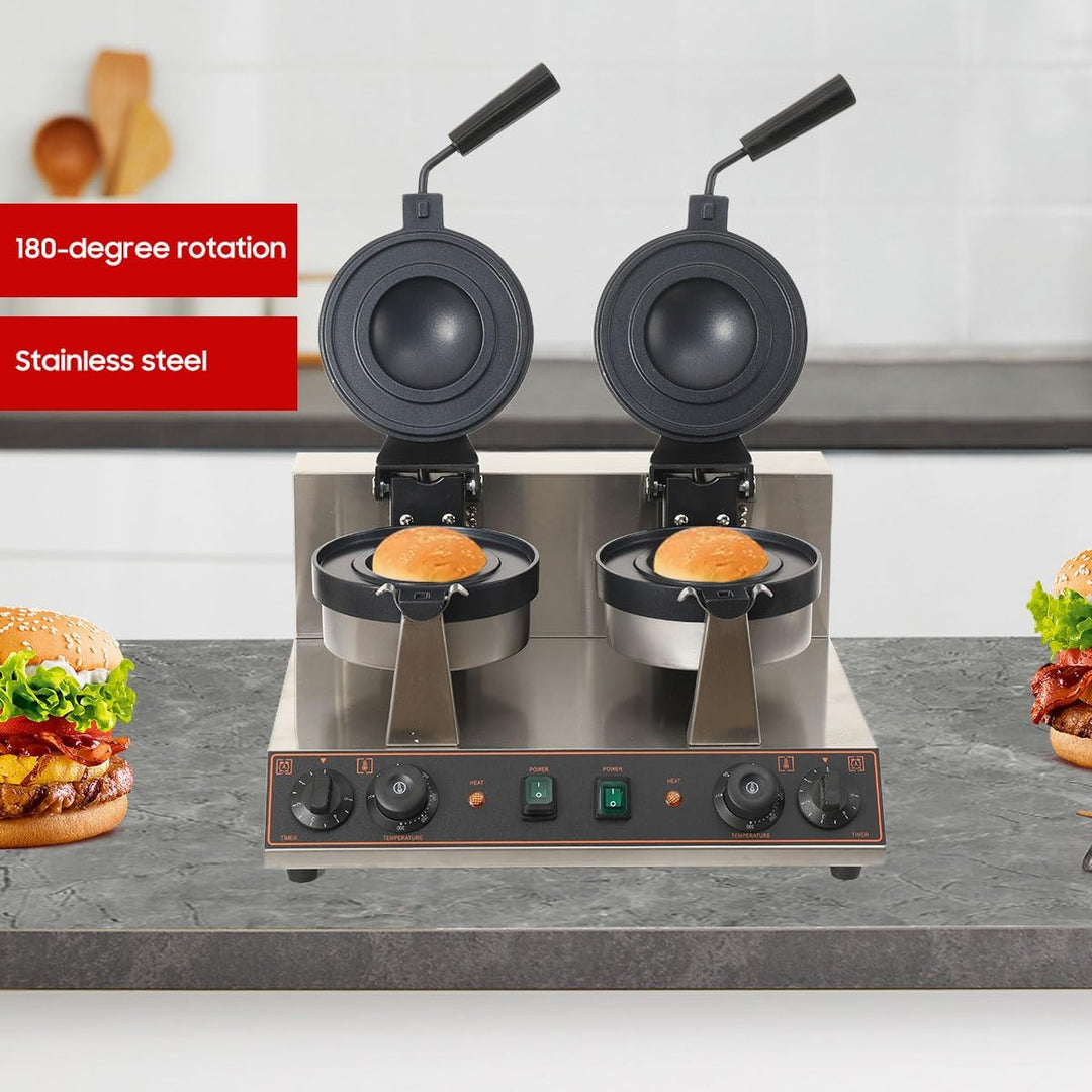 Elektrische UFO-Burger-Presse, 2600W Kommerzielle Doppelkopf-Burger-Maker | Eiscreme-Burger-Maschine