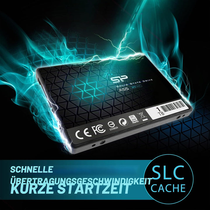 Silicon Power 2-Pack 1TB SSD 3D NAND A55 SLC Cache Performance Boost SATA III 2.5" 7mm (0.28") Inter