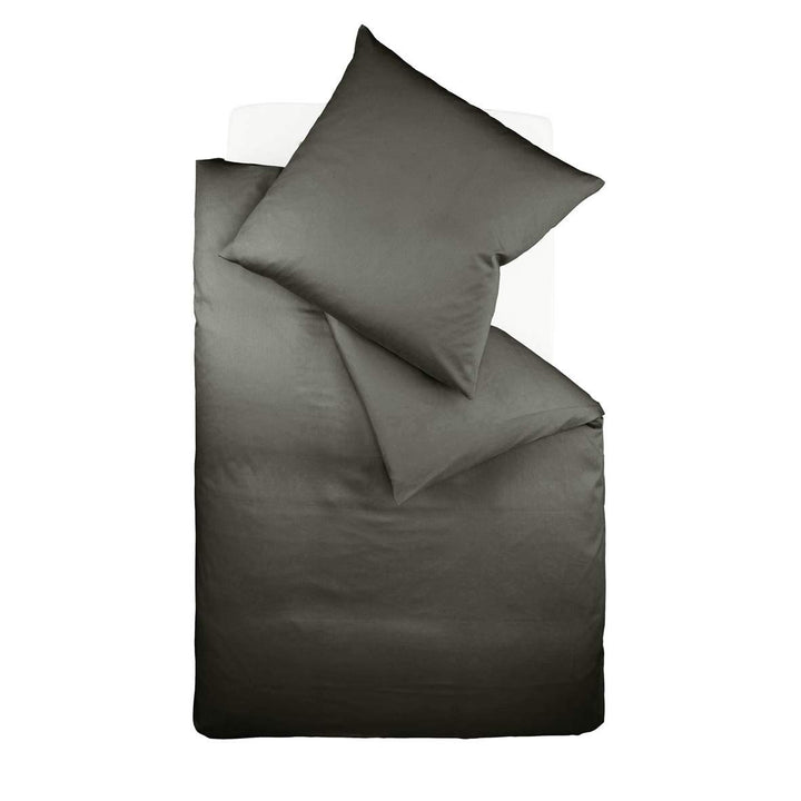 Fleuresse Colours Bettwäsche, Uni-Mako-Satin, graphit, 155 x 220 cm Anthrazit 155/220 Uni, Anthrazit