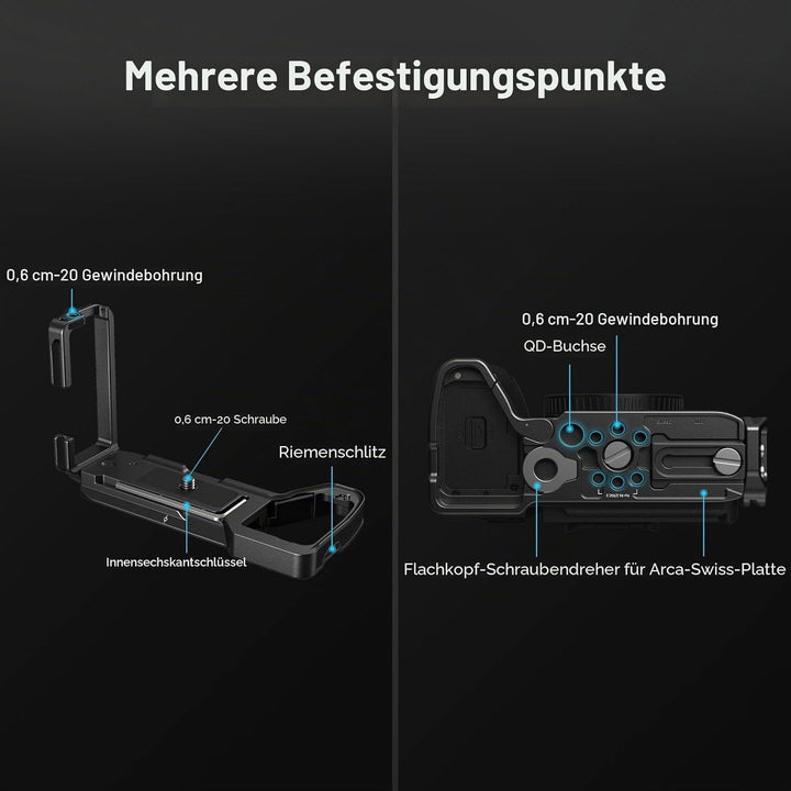 SMALLRIG A7 IV / A7S III / A1 L-Bracket für Arca-Typ, A7 IV L Winkel L-Bracket L-Schnellwechselplatt