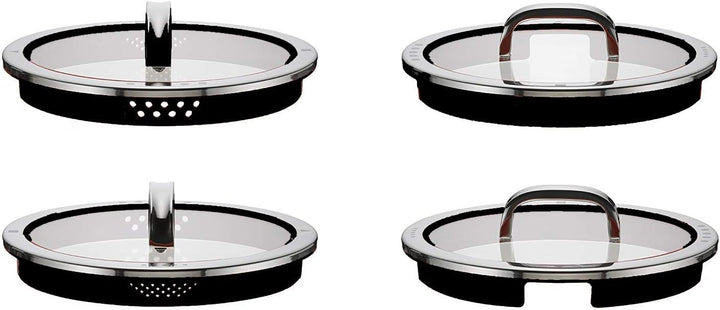 WMF Function 4 Topfdeckel 24 cm, Glasdeckel mit 4 Abgiessfunktionen, Glas, Silikon, Cromargan Edelst