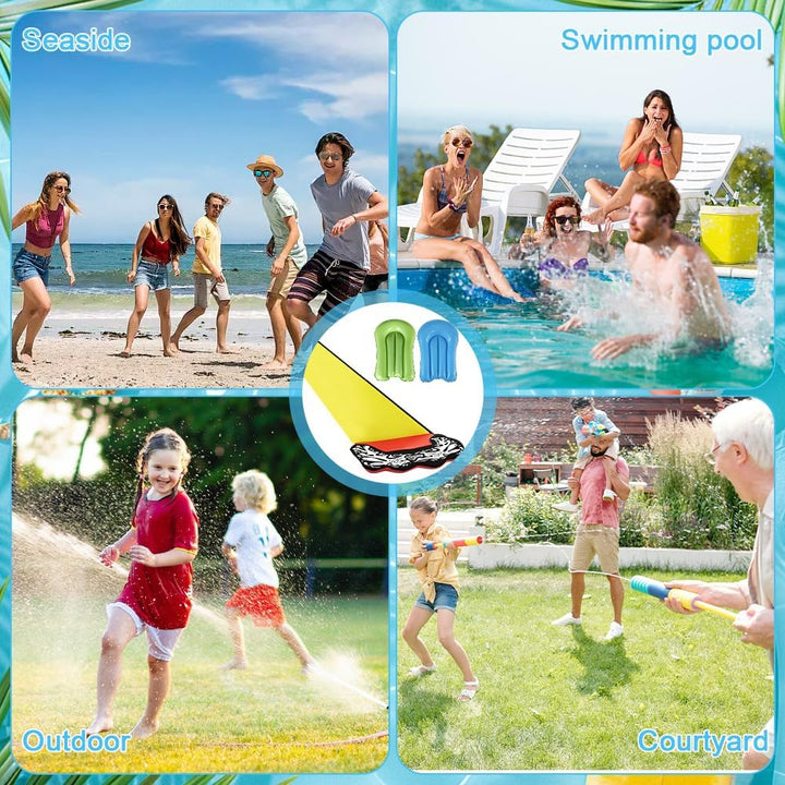 15.8 ft/480 Wasserrutsche Garten für Kinder, Wasserrutschmatte mit 2 Bodyboards, Rasenwasserrutschen