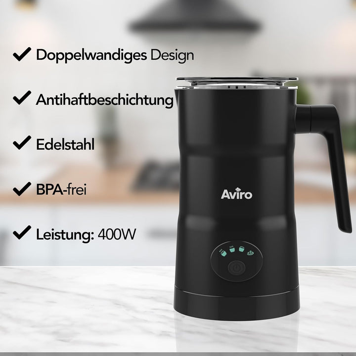 Brixy 4 in 1 Elektrischer Milchaufschäumer - 350 ml - Milchaufschäumer - Ausgiesser - Spülmaschinenf