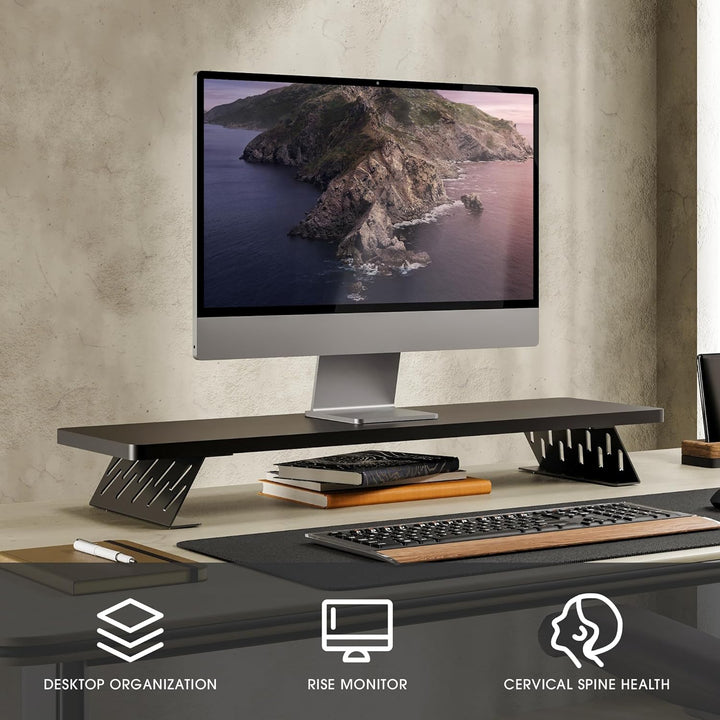 Fenge Dual Monitorständer mit Modernen Metallfüssen Multifunktionaler Bildschirmständer für Computer