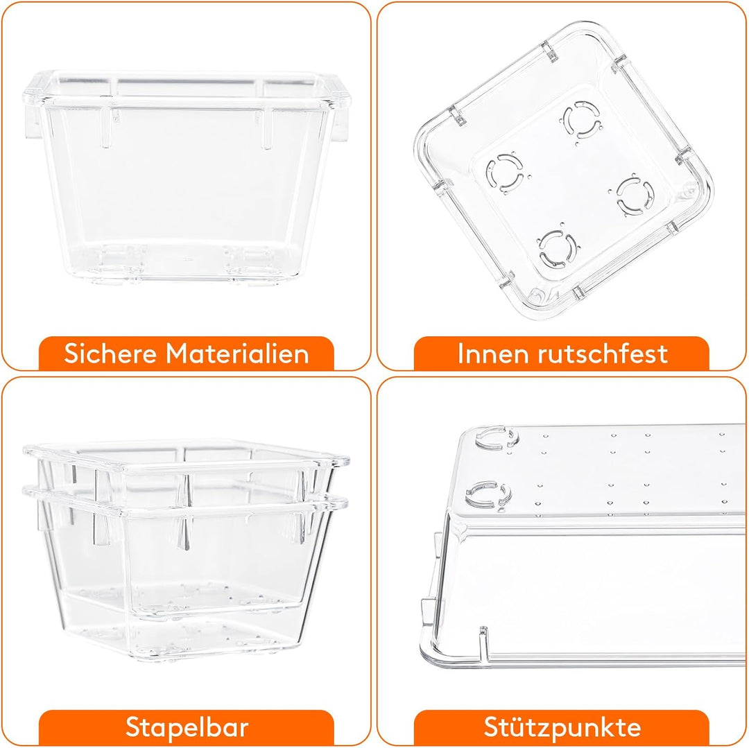 Lifewit 25 Stücke Schubladen Organizer aus klarem Kunststoff, Schreibtisch Schubladenteiler, Tablett