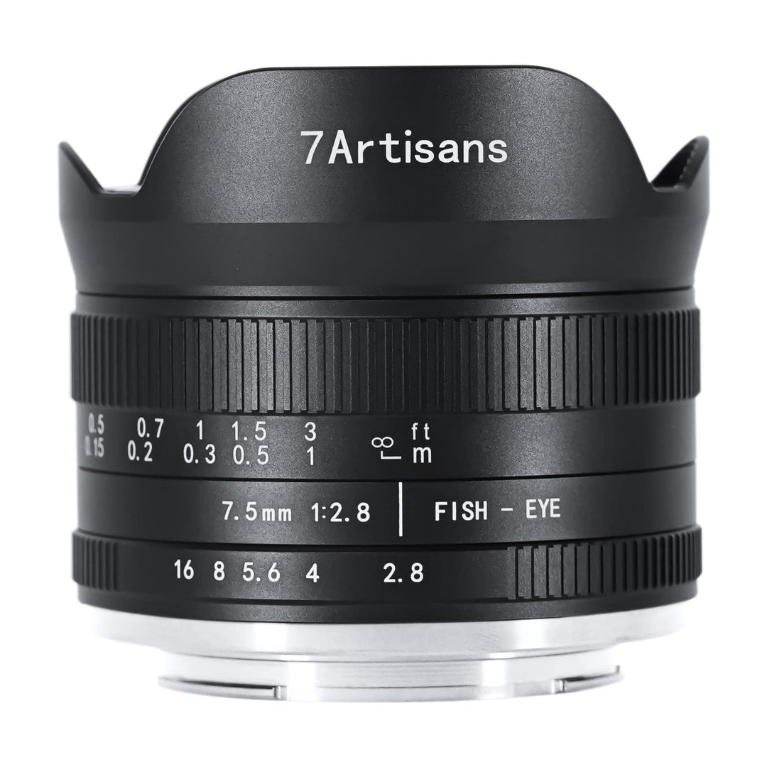 7artisans 7,5 mm f2.8 Mark II APS-C Fischaugen-Weitwinkel-Objektiv für spiegellose Canon R Mount Kam