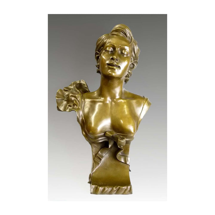 Kunst &amp; Ambiente - Auguste Moreau - Jugendstil Frauen Büste in Bronze - signiert - Deko Figur - Wohn