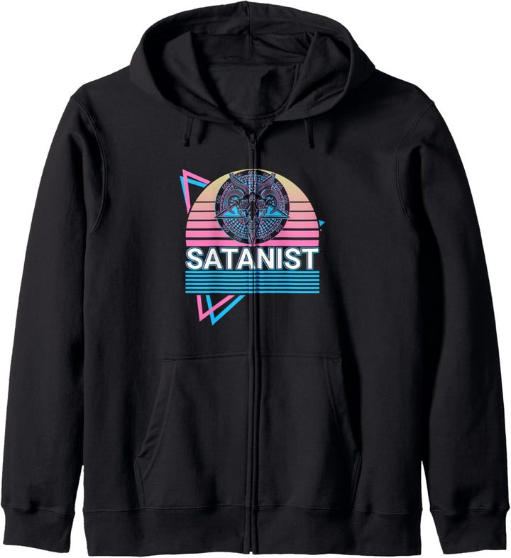 Satanist Baphomet Pentagramm Satanismus Satanic Retro Kapuzenjacke