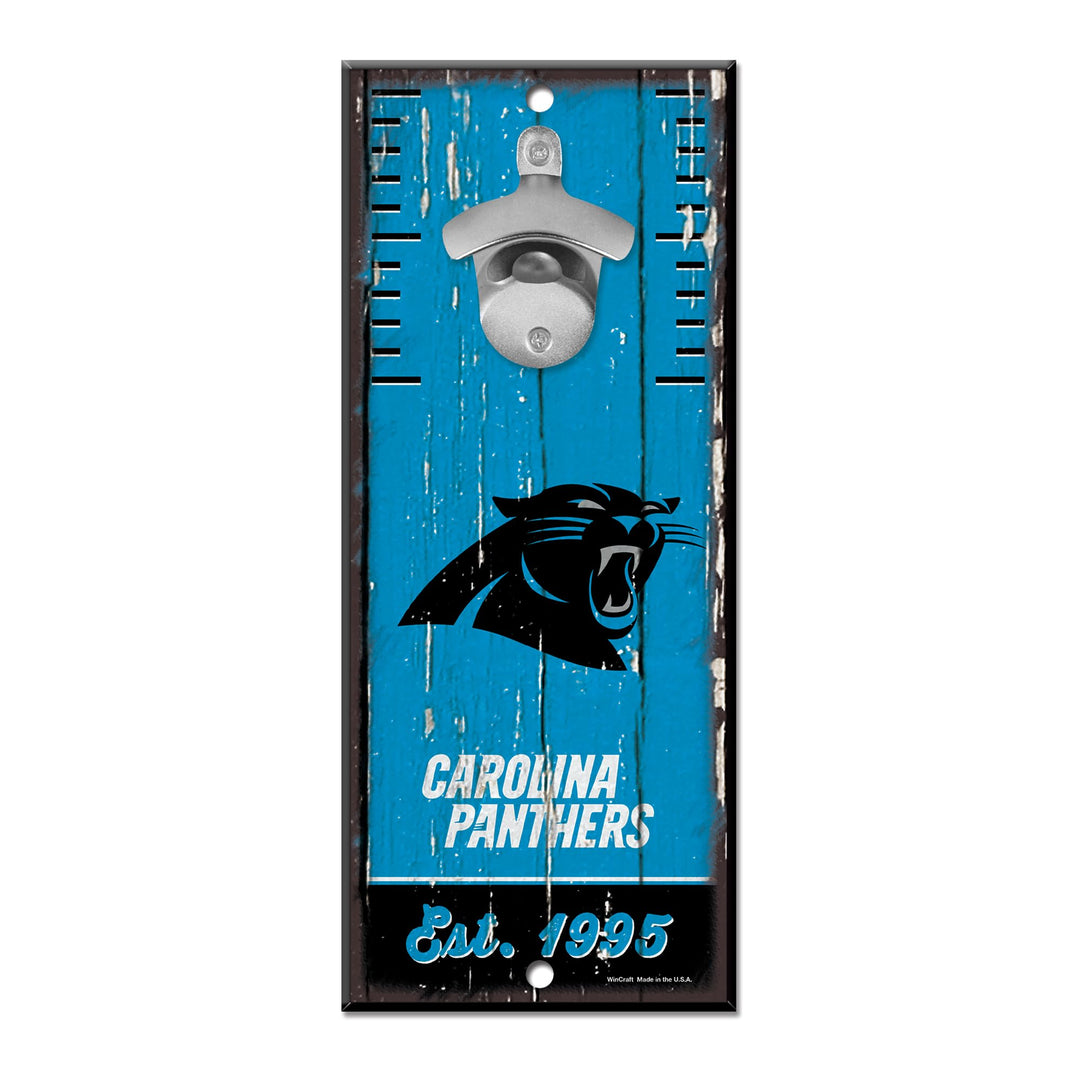 WinCraft Carolina Panthers NFL Schild mit Flaschenöffner Carolina Panthers Einheitsgrösse Team Color