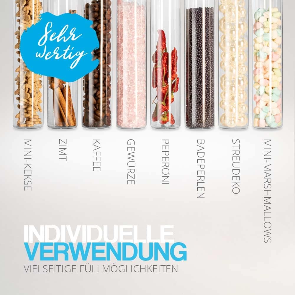 Tuuters 25 Stück Glas Gewürzgläser mit Korken Verschluss (120 x Ø30mm) | Kleine Glasfläschchen mit N