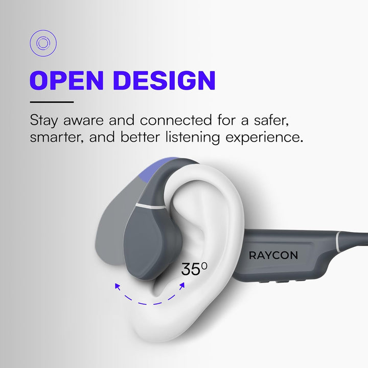 Raycon Open-Ear Knochenleitungskopfhörer, Bluetooth Sportkopfhörer mit Mikrofon, IPX68 wasserbeständ