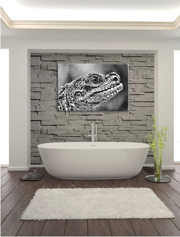 Pixxprint grosser Schuppenwaran als Leinwandbild/Grösse: 100x70 / Wandbild/Kunstdruck/fertig bespann