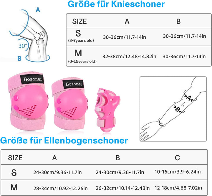 Knieschoner für Kinder, Ellenbogenschützer, Schutzausrüstung, Set für Rollschuhe, Radfahren, BMX, Sk