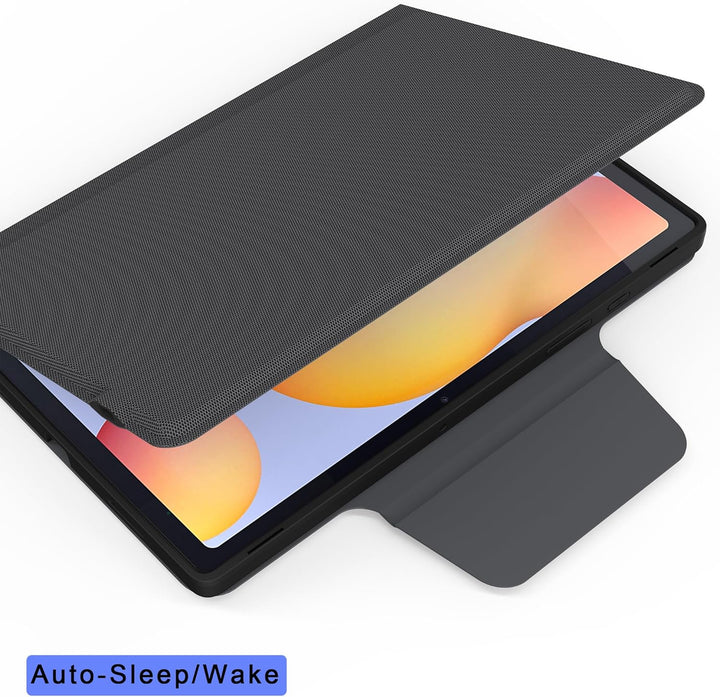 für Samsung Galaxy Tab S6 Lite 10,4 Zoll 2024/2022/2020 Hülle mit Tastatur QWERTZ : 7-Farbige Beleuc