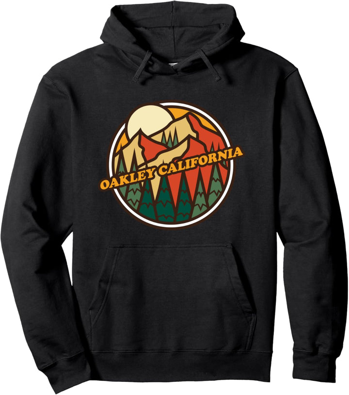 Vintage Oakley California Mountain Hiking Souvenir-Druck Pullover Hoodie