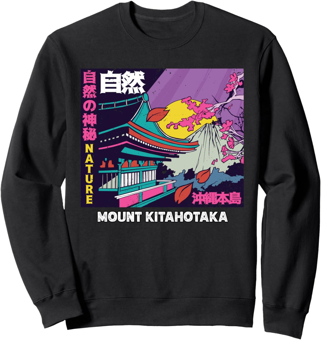 Japanischer Berg Kitahotaka Retro Vintage Berg Sakura Natur Sweatshirt