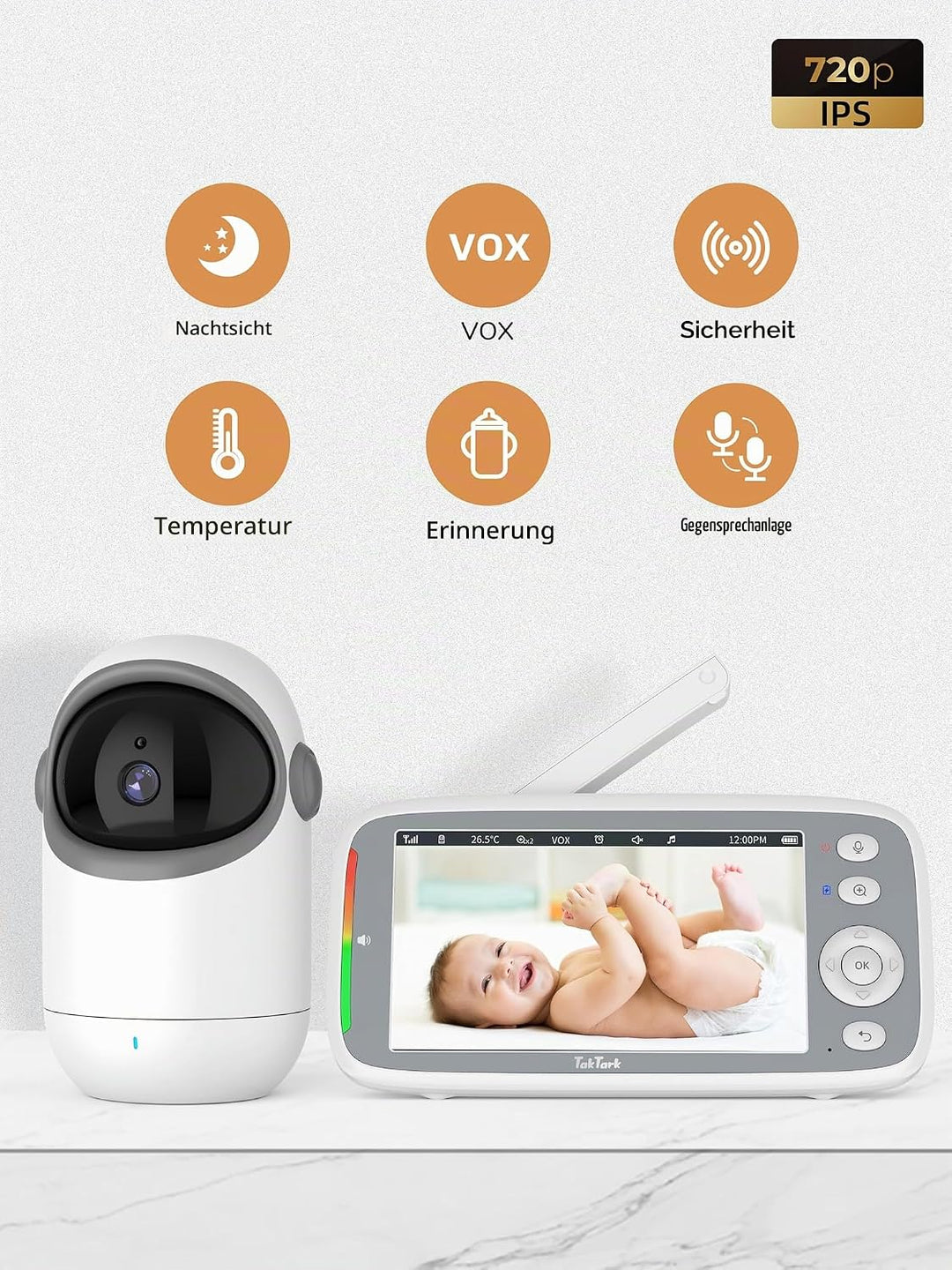 TakTark Babyphone mit Kamera, 5&