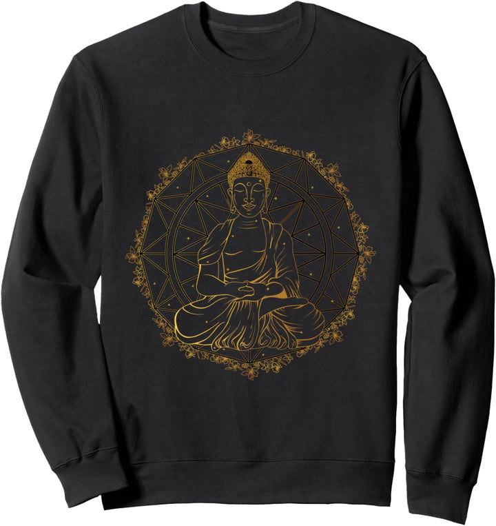 Buddha Figur Statue Guatama Buddhismus Meditation Zen Yoga Sweatshirt