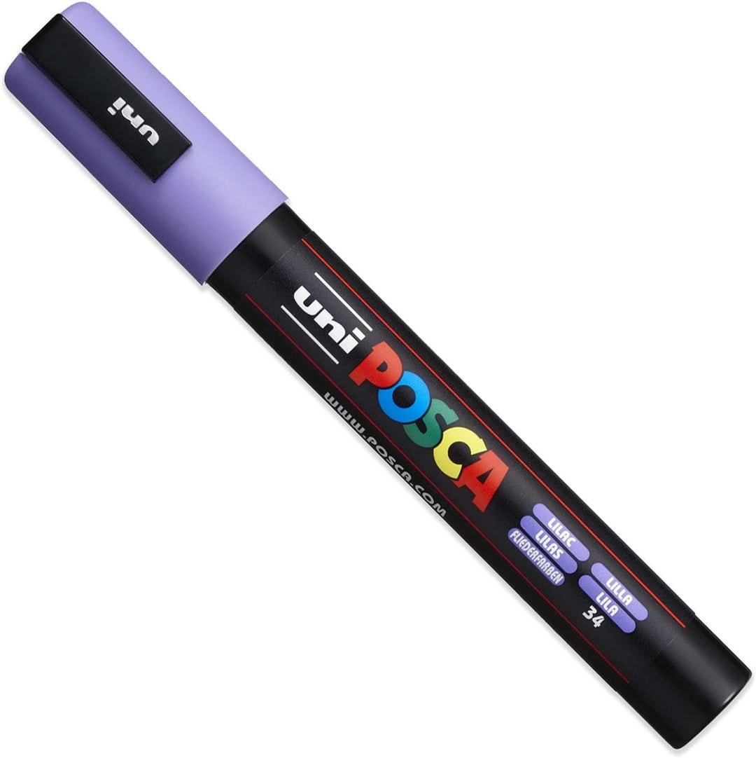 Posca PC-5M Farbmarker, Kunststifte, 1,8–2,5 mm, Set mit Sonnenuntergangsfarben, 8 Stück in Geschenk