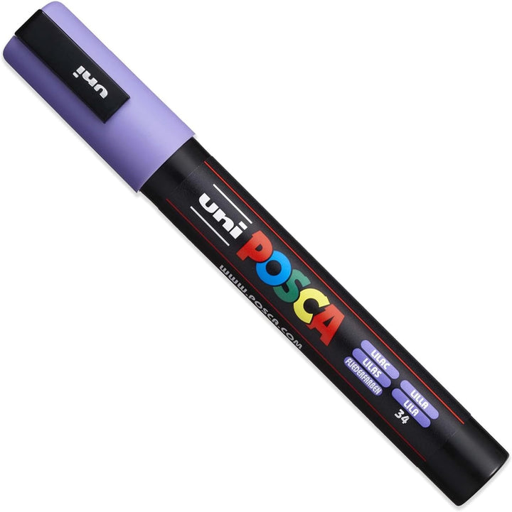 Posca PC-5M Farbmarker, Kunststifte, 1,8–2,5 mm, Set mit Sonnenuntergangsfarben, 8 Stück in Geschenk