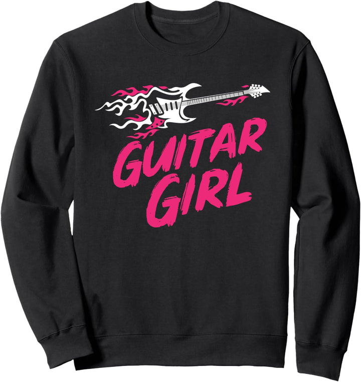 Lustiges Rock Musikerin Ich Liebe Meine Gitarre Sweatshirt