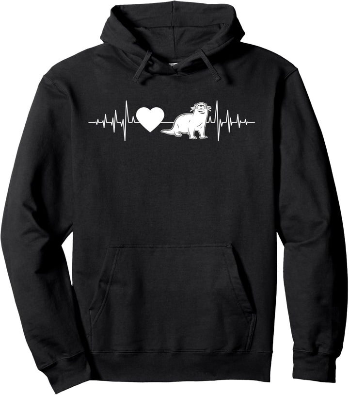 Süsser Otter mit Herzschlag für Otter Fans Pullover Hoodie