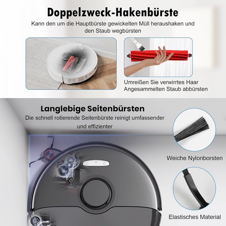 27 Stück Zubehör für Roborock S8 MaxV Ultra Staubsauger, 2 Hauptbürsten, 4 HEPA-Filter, 4 Mopps, 4 S
